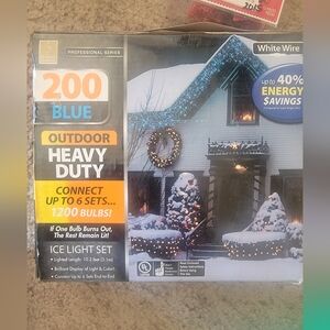 Christmas icicle blue lights